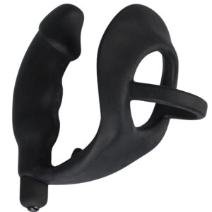 Black Velvets - Penis-/Hodenring „Ring & Vibro Plug“ mit Vibro-Analplug