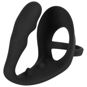 Black Velvets - Penis-/Hodenring „Ring & plug“ mit Analplug