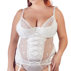 Cottelli CURVES - Strapshemd aus Stretch-Satin mit Stickerei