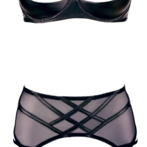 Cottelli LINGERIE - 3-teiliges Set in Lederoptik