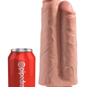 King Cock - Dildo „9“ Two Cocks One Hole“ mit Saugfuß