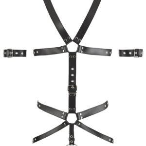 Zado - Harness aus Leder mit 3 Penis-/Hodenringen