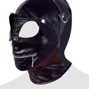 fetish collection - Kopfmaske aus elastischem Lederimitat