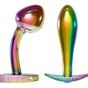 ANOS - „Metal Butt Plug Set in Rainbow Colours“ mit 2 verschiedenen Analplugs