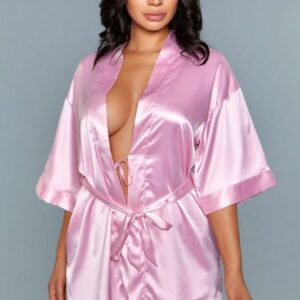 Be Wicked - Getting Ready Satin-Kimono - Pink