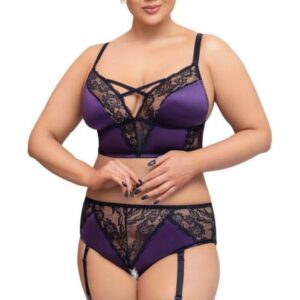 Cottelli Collection - BH-Set - Lila & Schwarz