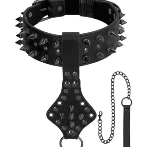 Ouch! - Ouch! Skulls and Bones Deluxe Spiked Collar with Leash: Halsfessel mit Führle...