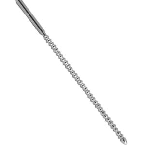 Penis Plug - Dip Stick Ribbed: Edelstahl-Dilator (8mm)