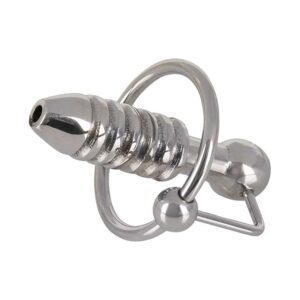 Penis Plug - Torpedo Plug: Edelstahl-Dilator mit Eichelring