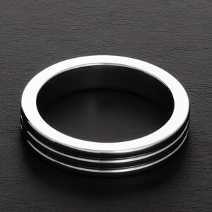 TRIUNE - Triune Black Ribbed C-Ring: Edelstahl-Penisring (40mm)