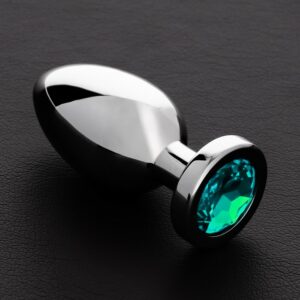 TRIUNE - Triune Jeweled Butt Plug Aqua: Edelstahl-Analplug mit Kristall