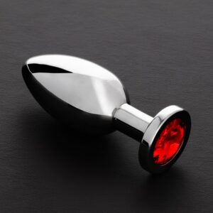 TRIUNE - Triune Jeweled Butt Plug Red: Edelstahl-Analplug mit Kristall