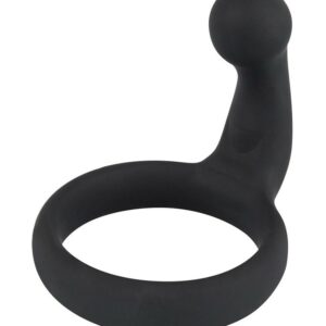 You2Toys - Black Velvets Cock Ring: Penisring mit Perineum-Stimulator