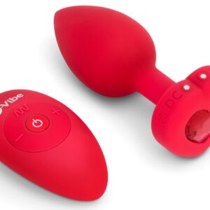 b-Vibe - Vibro-Analplug „vibrating heart“ mit funkelndem Herz-Stopper