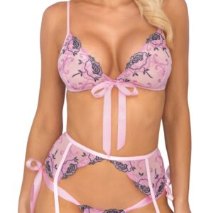 kissable - 3-teiliges Straps-Set mit Satin-Bindeschleifen